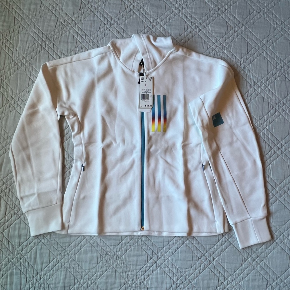 Adidas Hooded Sweatshirt Sportswear, white, Women’s Large (NWT) - Picture 6 of 11